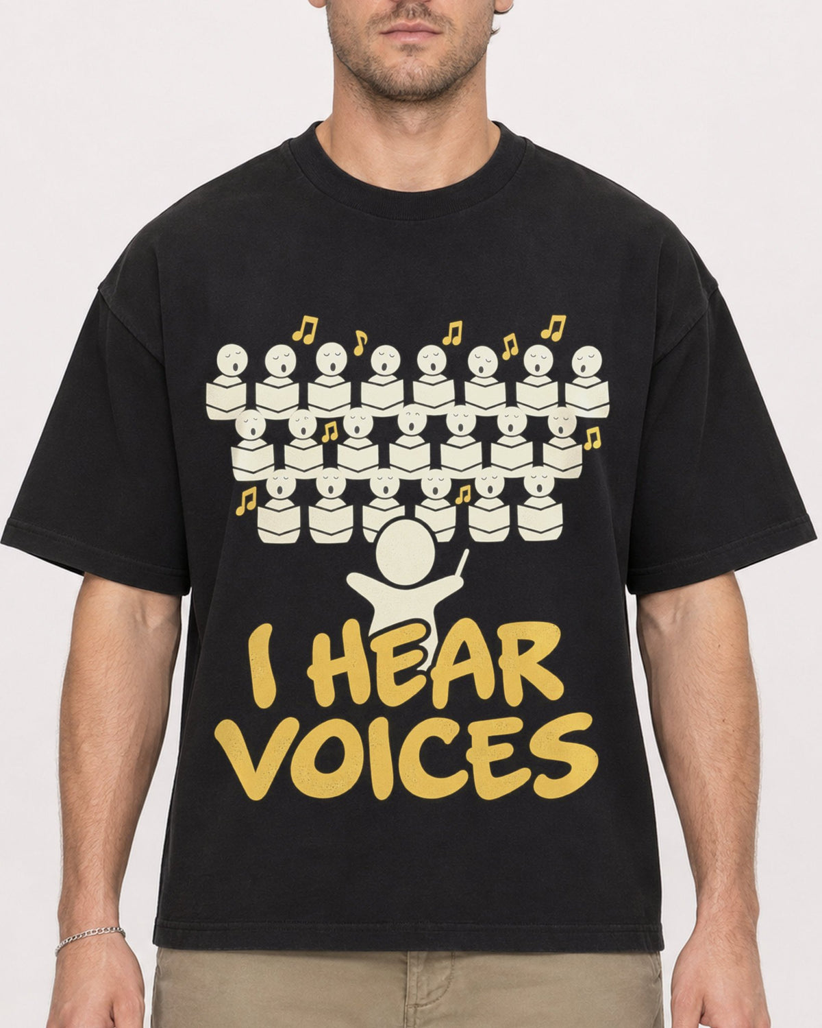 Mockup Boxy Heavyweight Tee Black male close-up 08