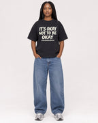 Mockup Boxy Heavyweight Tee Black female full-body 04