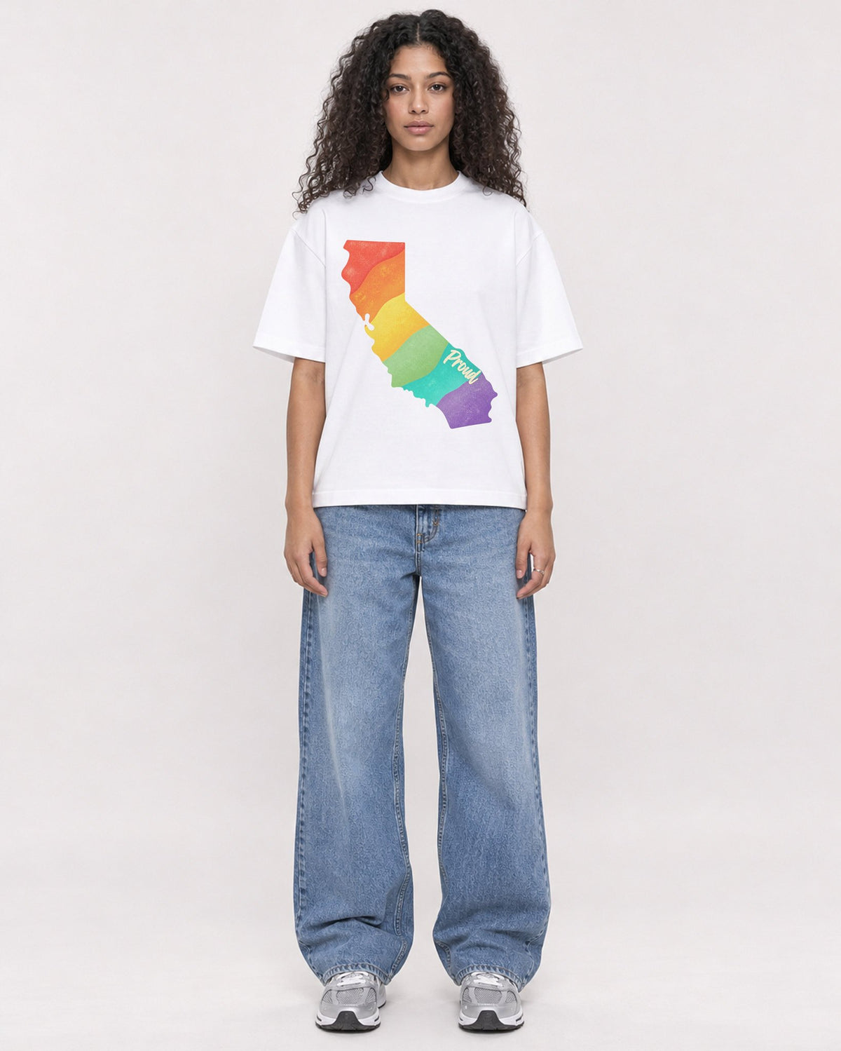 Mockup Boxy Heavyweight Tee White female full-body 10