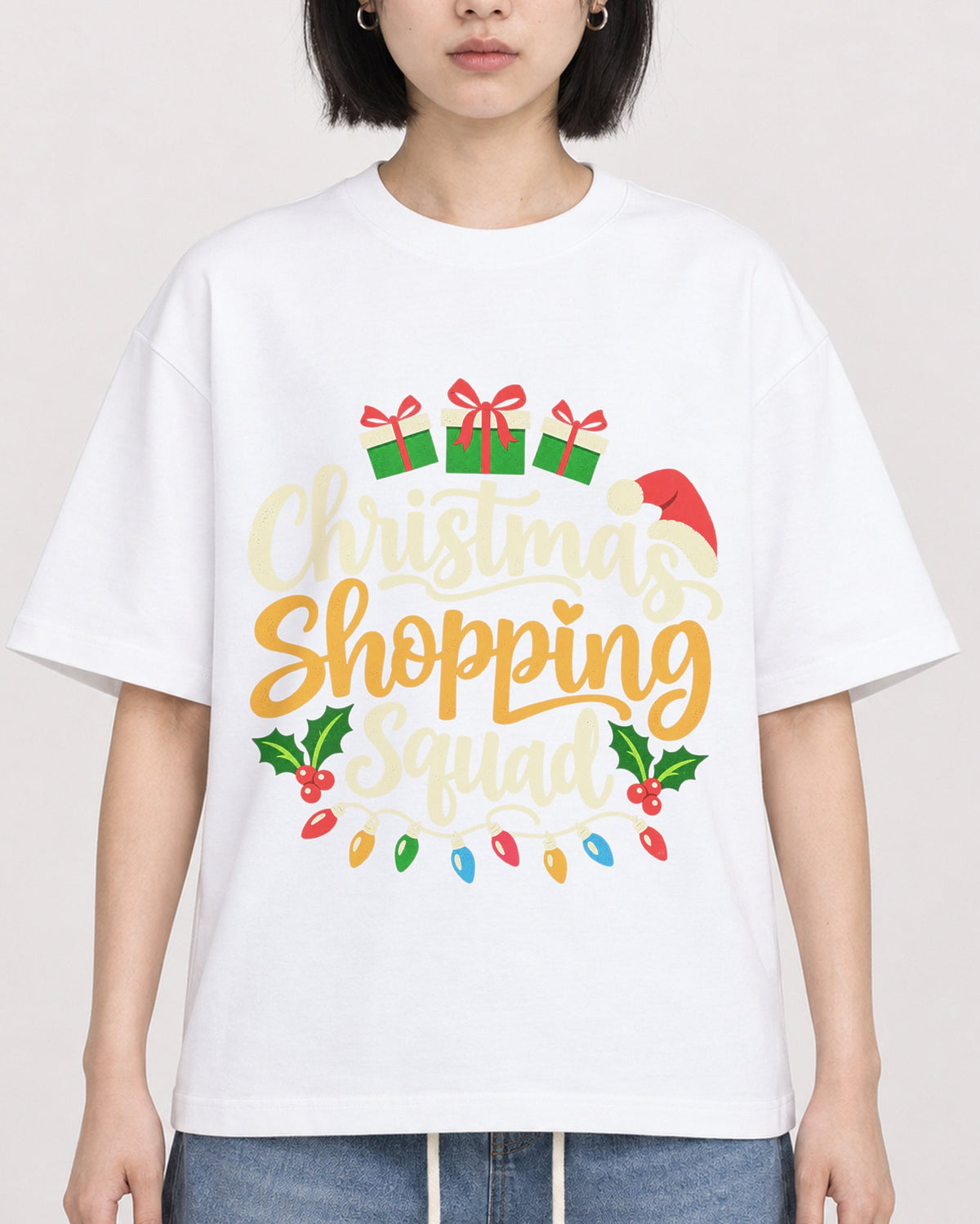 Mockup Boxy Heavyweight Tee White female close-up 11