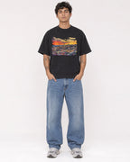 Mockup Boxy Heavyweight Tee Black male full-body 06