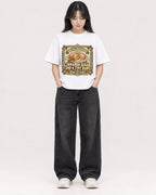 Mockup Boxy Heavyweight Tee White female full-body 13