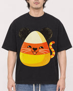 Mockup Boxy Heavyweight Tee Black male close-up 03
