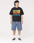 Mockup Boxy Heavyweight Tee Black male full-body 23
