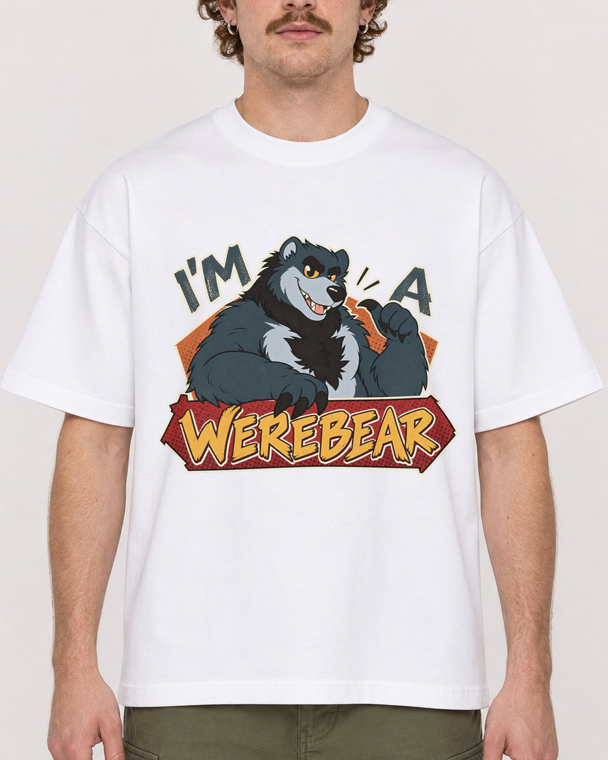 Mockup Boxy Heavyweight Tee White male close-up 09