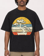 Mockup Boxy Heavyweight Tee Black male close-up 04