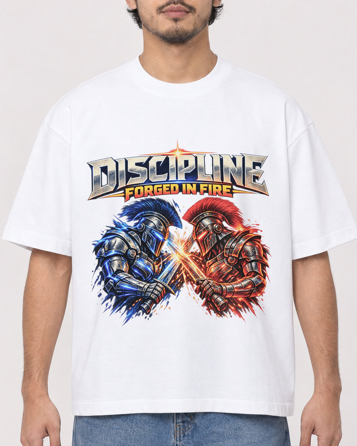 Mockup Boxy Heavyweight Tee White male close-up 02