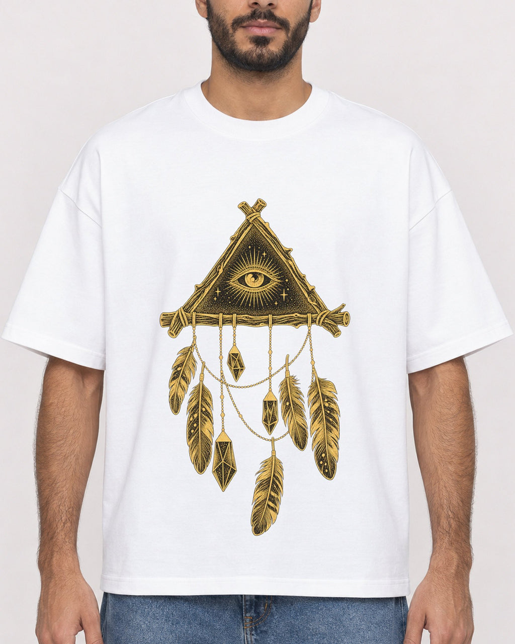 Mockup Boxy Heavyweight Tee White male close-up 07