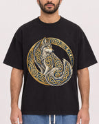 Mockup Boxy Heavyweight Tee Black male close-up 27