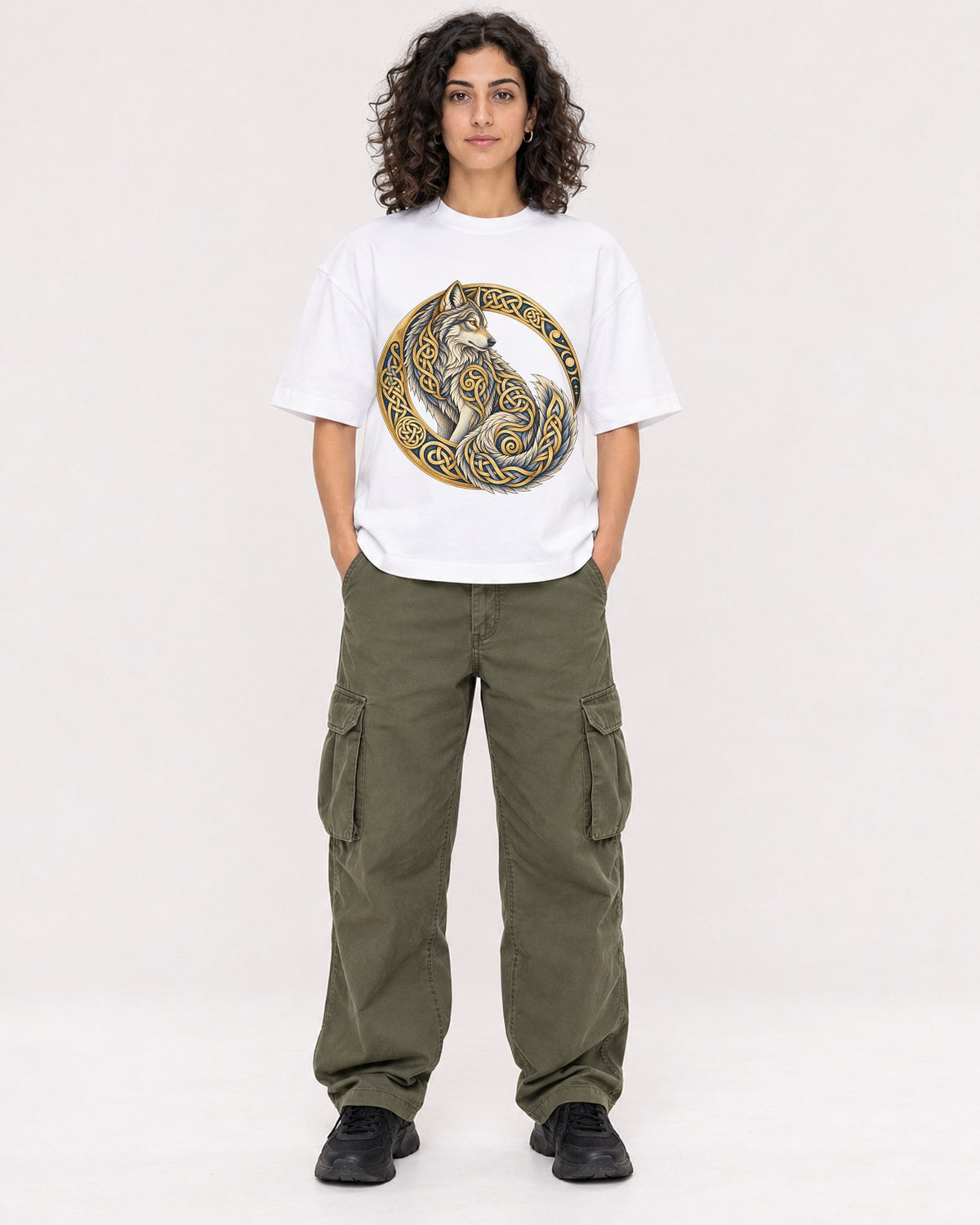 Mockup Boxy Heavyweight Tee White female full-body 27