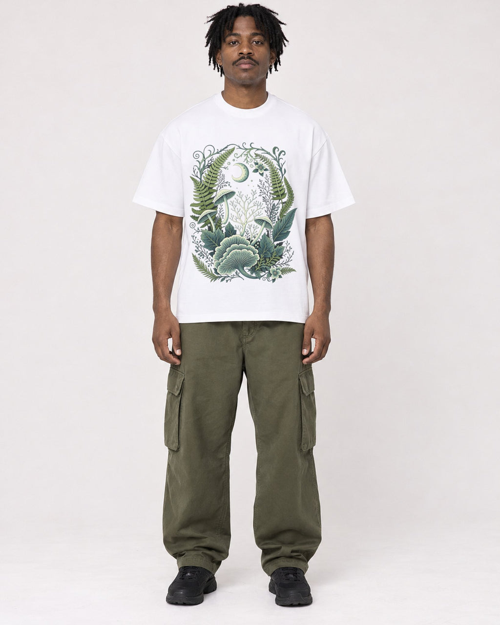Mockup Boxy Heavyweight Tee White male full-body 04