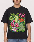 Mockup Boxy Heavyweight Tee Black male close-up 06