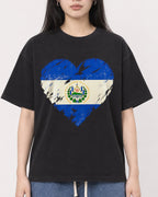 Mockup Boxy Heavyweight Tee Black female close-up 01