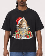 Mockup Boxy Heavyweight Tee Black male close-up 34