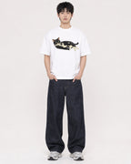 Mockup Boxy Heavyweight Tee White male full-body 01