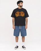 Mockup Boxy Heavyweight Tee Black male full-body 07