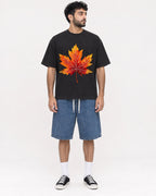Mockup Boxy Heavyweight Tee Black male full-body 07