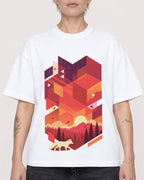 Mockup Boxy Heavyweight Tee White female close-up 48