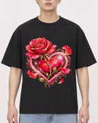 Mockup Boxy Heavyweight Tee Black male close-up 01