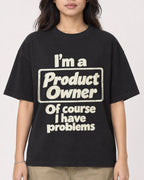 Mockup Boxy Heavyweight Tee Black female close-up 02