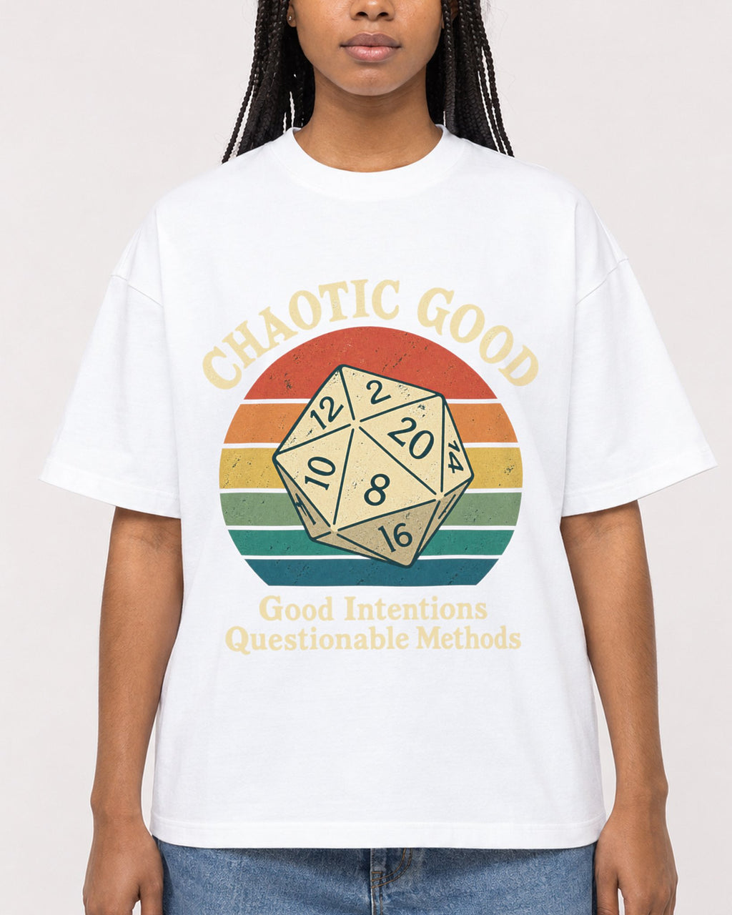 Mockup Boxy Heavyweight Tee White female close-up 45