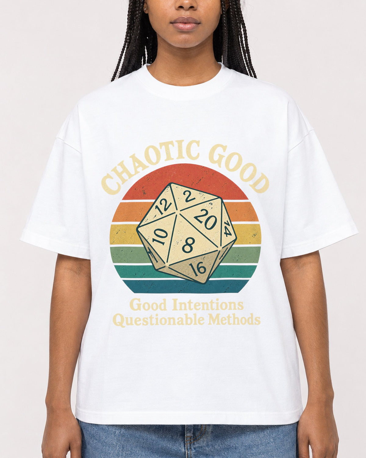 Mockup Boxy Heavyweight Tee White female close-up 45