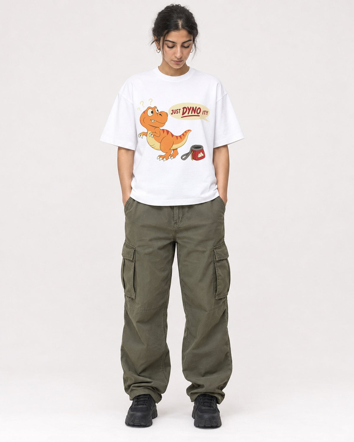 Mockup Boxy Heavyweight Tee White female full-body 17