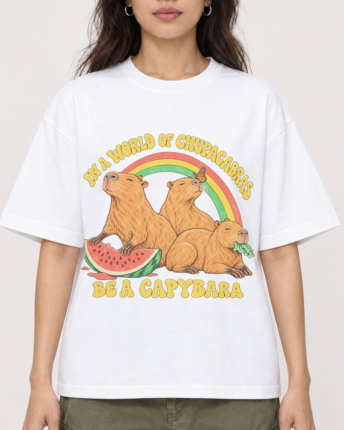 Mockup Boxy Heavyweight Tee White female close-up 02