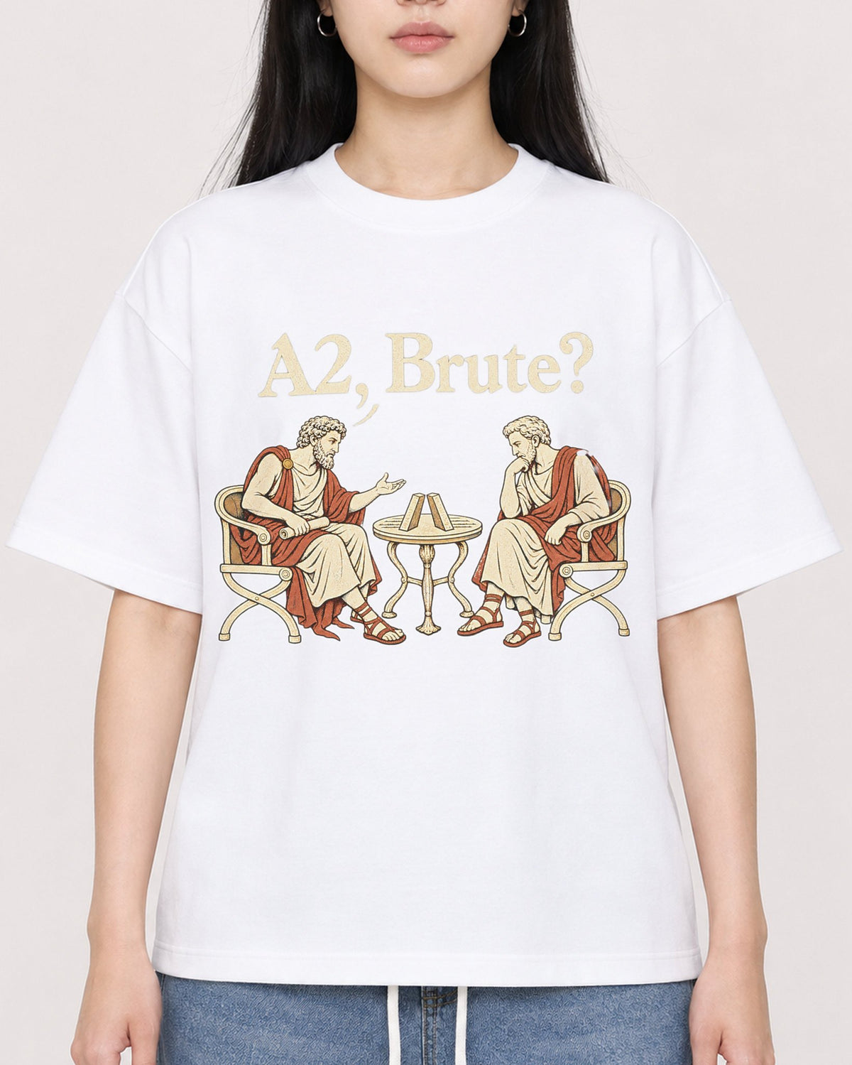 Mockup Boxy Heavyweight Tee White female close-up 01