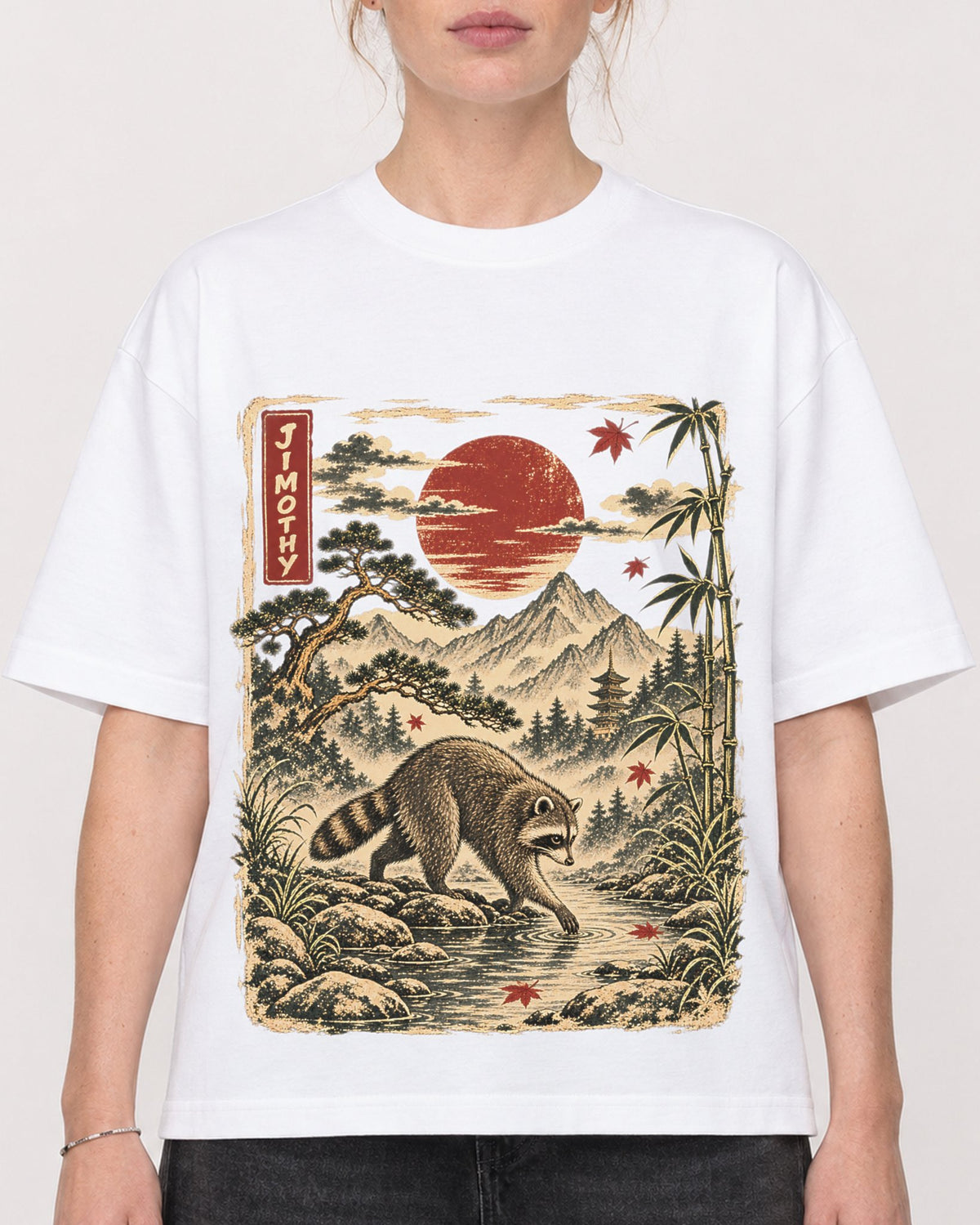 Mockup Boxy Heavyweight Tee White female close-up 28