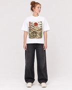 Mockup Boxy Heavyweight Tee White female full-body 28