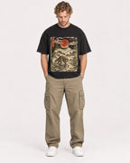 Mockup Boxy Heavyweight Tee Black male full-body 28
