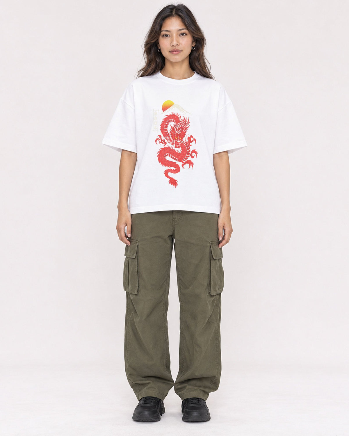 Mockup Boxy Heavyweight Tee White female full-body 02