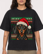 Mockup Boxy Heavyweight Tee Black female close-up 06