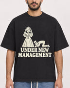 Mockup Boxy Heavyweight Tee Black male close-up 07