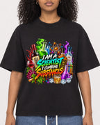 Mockup Boxy Heavyweight Tee Black female close-up 05