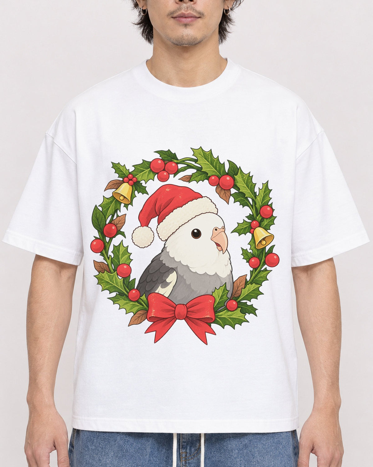 Mockup Boxy Heavyweight Tee White male close-up 03