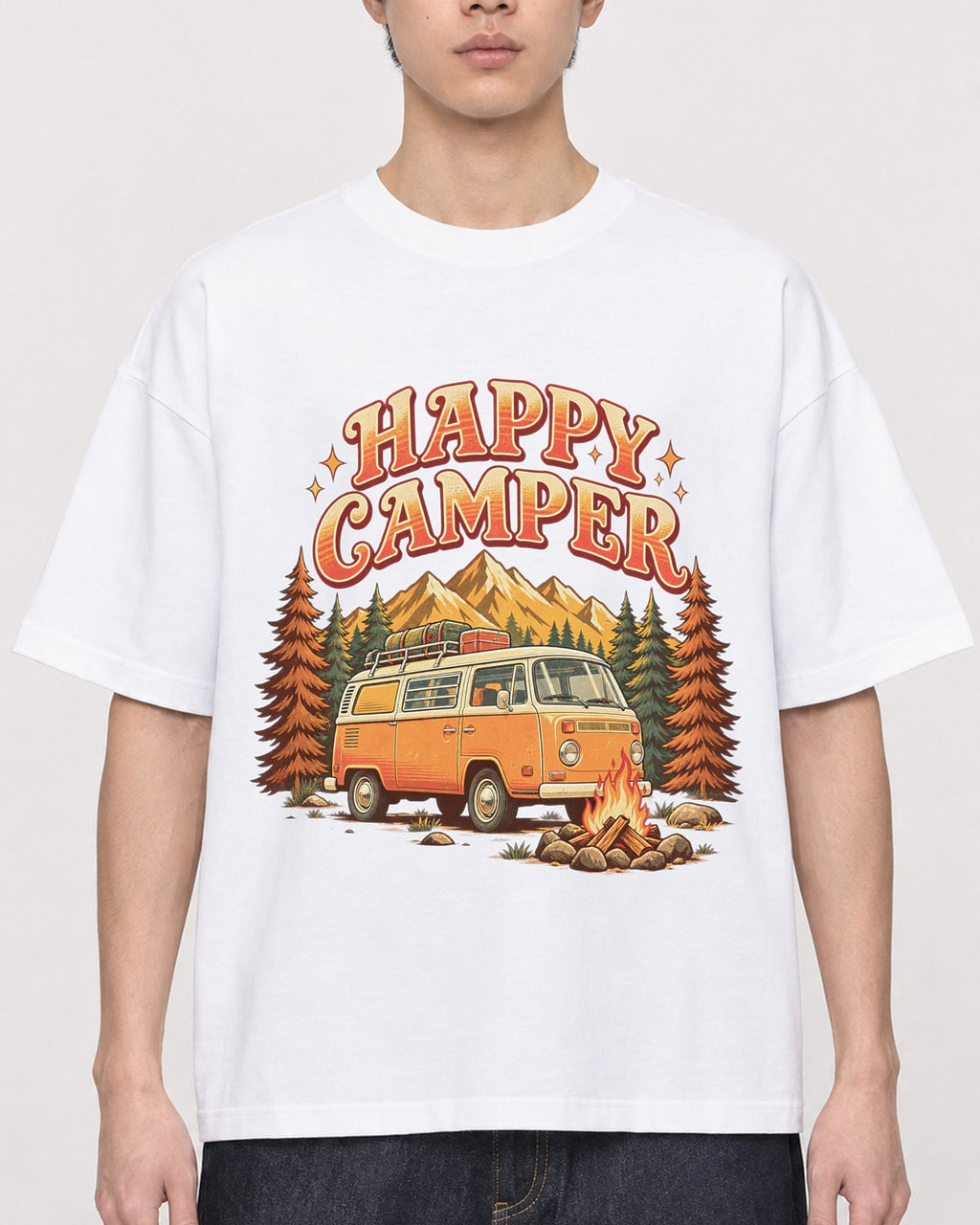 Mockup Boxy Heavyweight Tee White male close-up 01