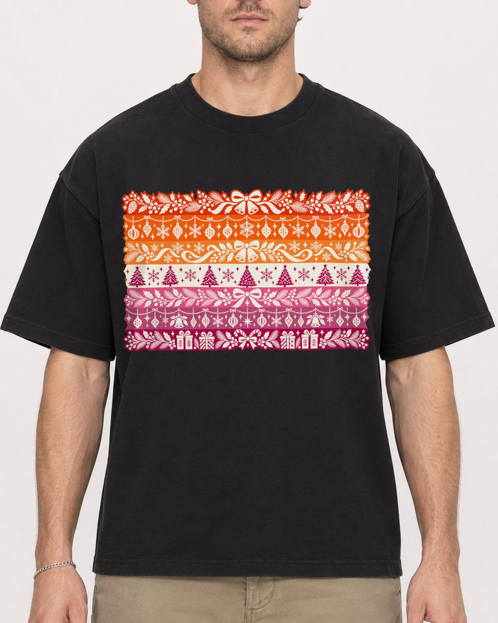 Mockup Boxy Heavyweight Tee Black male close-up 08