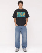 Mockup Boxy Heavyweight Tee Black male full-body 06