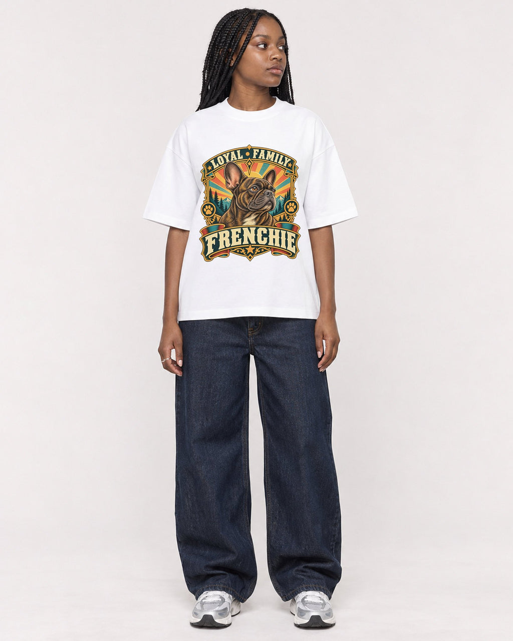 Mockup Boxy Heavyweight Tee White female full-body 04