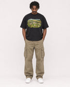Mockup Boxy Heavyweight Tee Black male full-body 04
