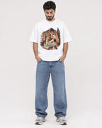 Mockup Boxy Heavyweight Tee White male full-body 07