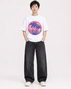 Mockup Boxy Heavyweight Tee White female full-body 23