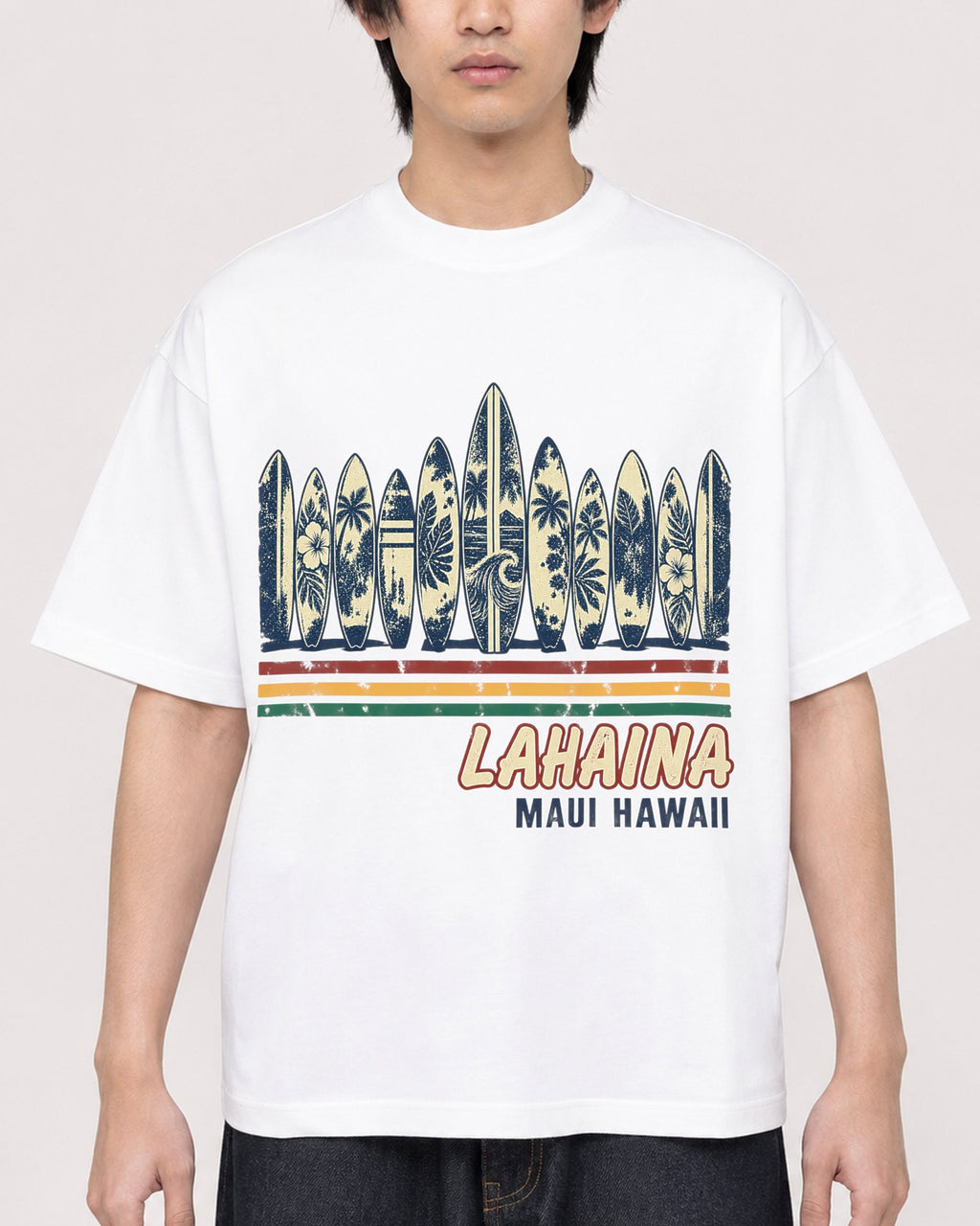 Mockup Boxy Heavyweight Tee White male close-up 11