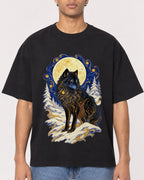 Mockup Boxy Heavyweight Tee Black male close-up 10