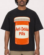 Mockup Boxy Heavyweight Tee Black male close-up 04