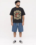 Mockup Boxy Heavyweight Tee Black male full-body 07