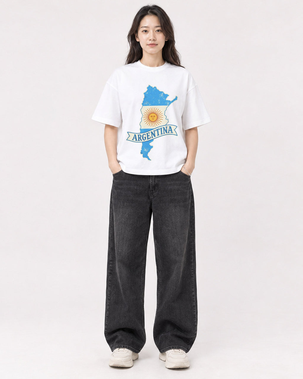 Mockup Boxy Heavyweight Tee White female full-body 03