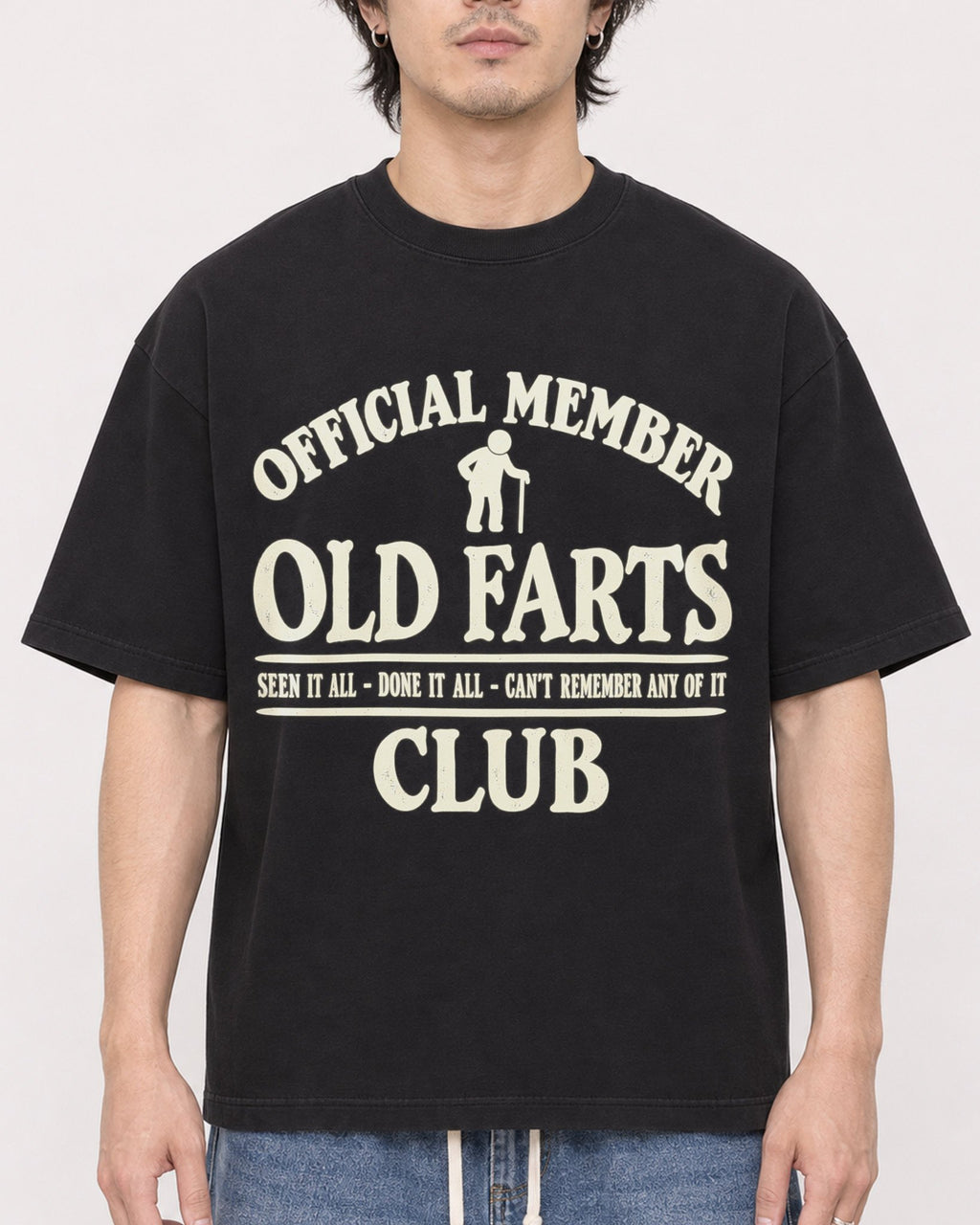 Mockup Boxy Heavyweight Tee Black male close-up 03